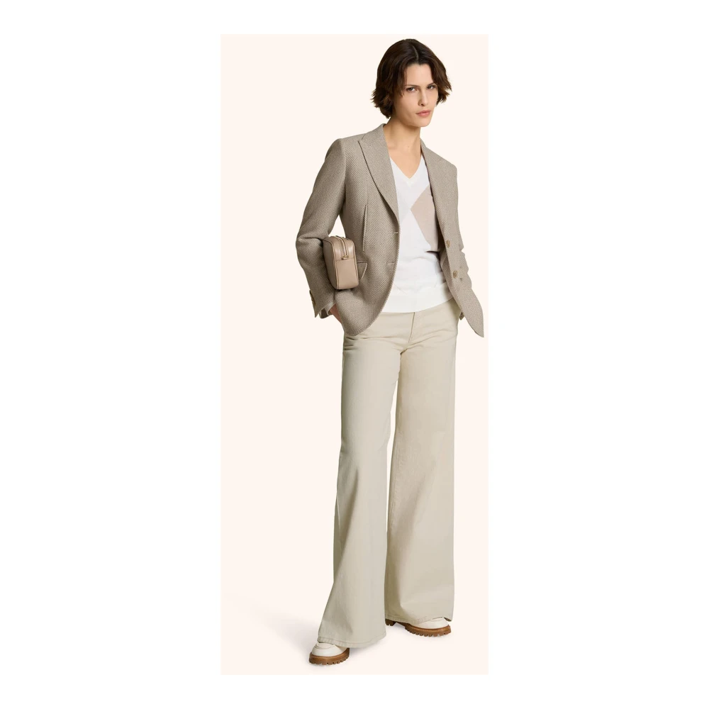 Kiton Kasjmier Blazer voor Stijlvolle Vrouwen Beige Dames