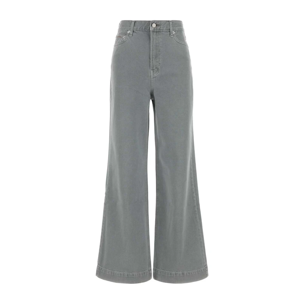Calvin Klein Women's Gray Super High Rise Wide Leg Jeans - Wide Jeans - W26 - Jeans