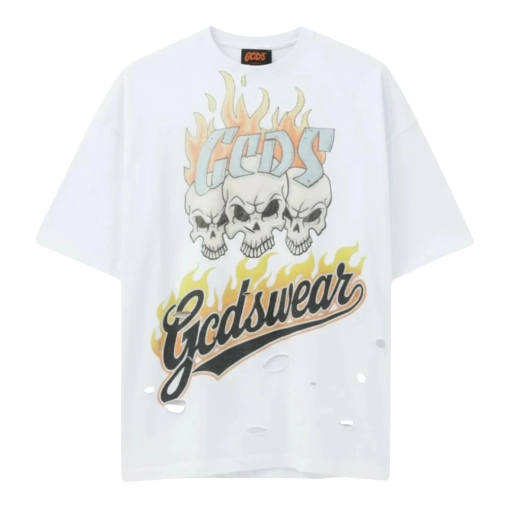Gcds White Short Sleeve T-Shirt - Male - T-Shirts - Xs - Tops