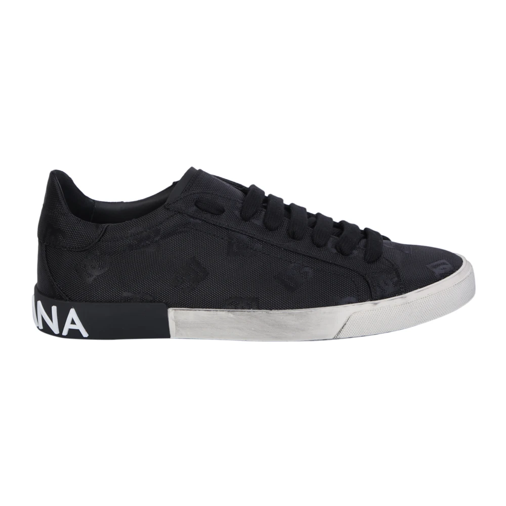 Dolce & Gabbana Men's Black Sneakers, 5 Uk, Portofino Trainers