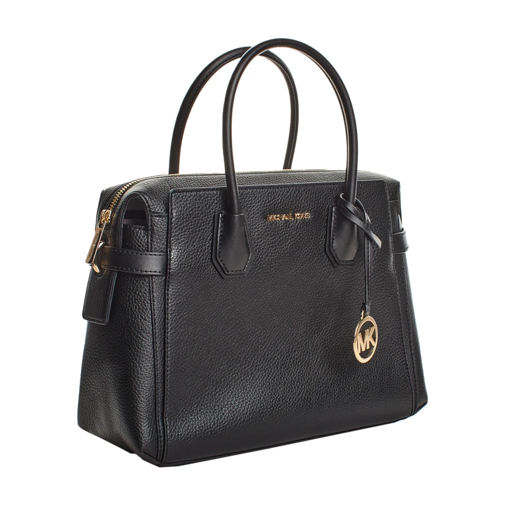 Michael Kors Elegante Satchel Tas met Gouden Accenten Black Dames