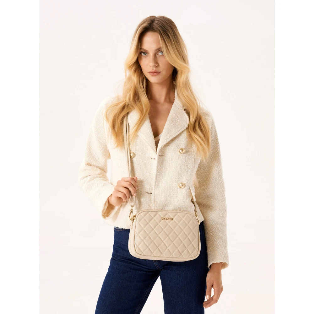 Kazar Leren gewatteerde tas aan riem Beige Dames
