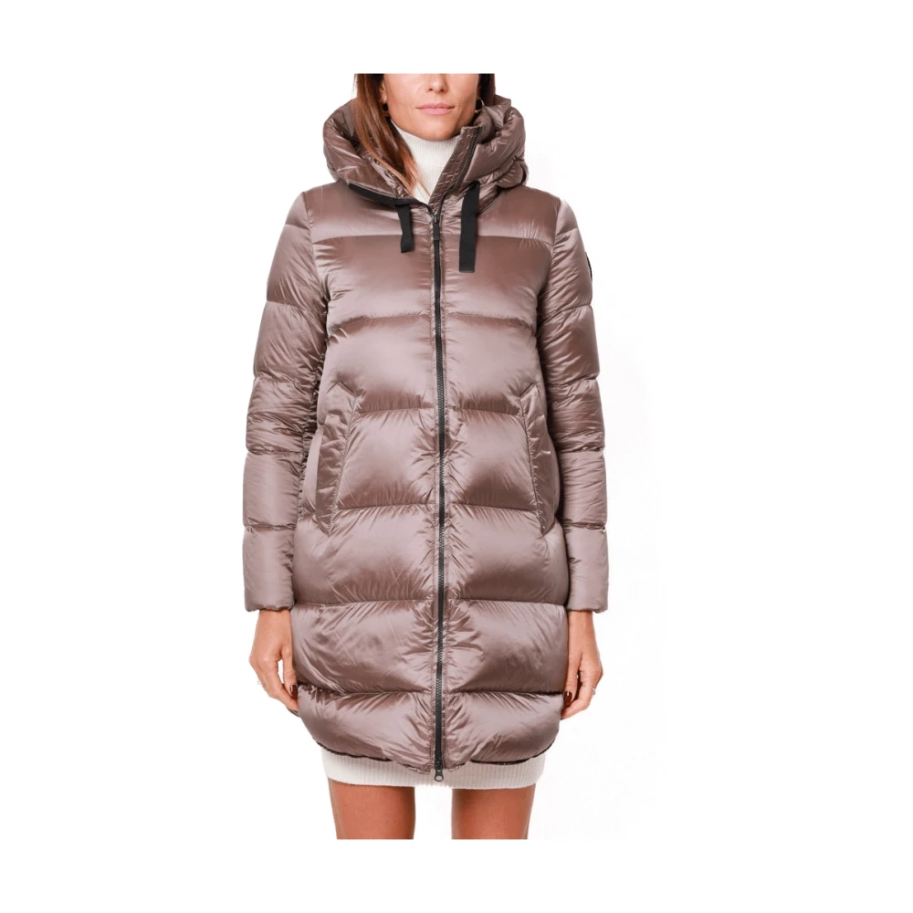 BomBoogie Lange Winter Puffer Jas Brons Brown Dames