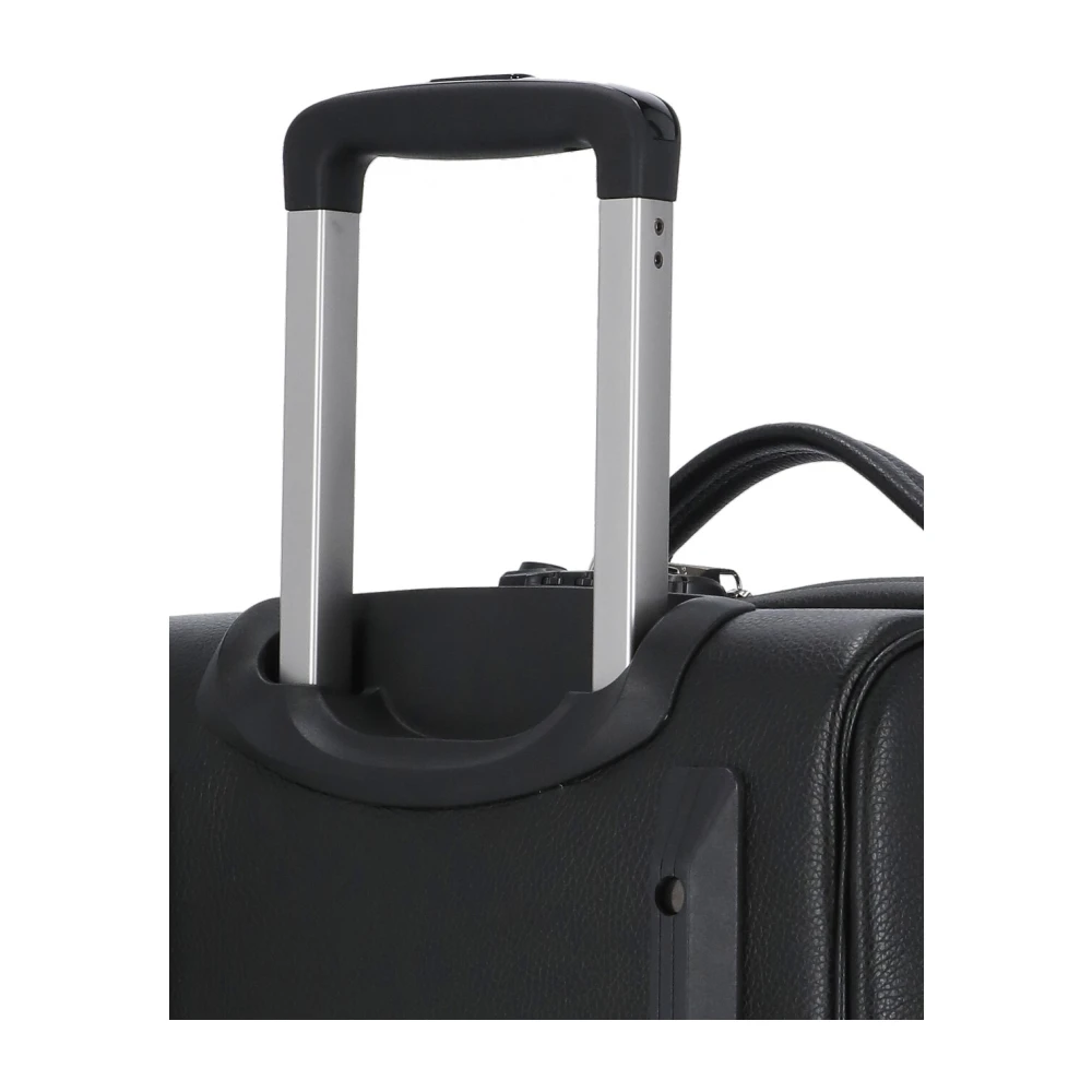 Orciani Zwarte leren trolley voor mannen Black Heren