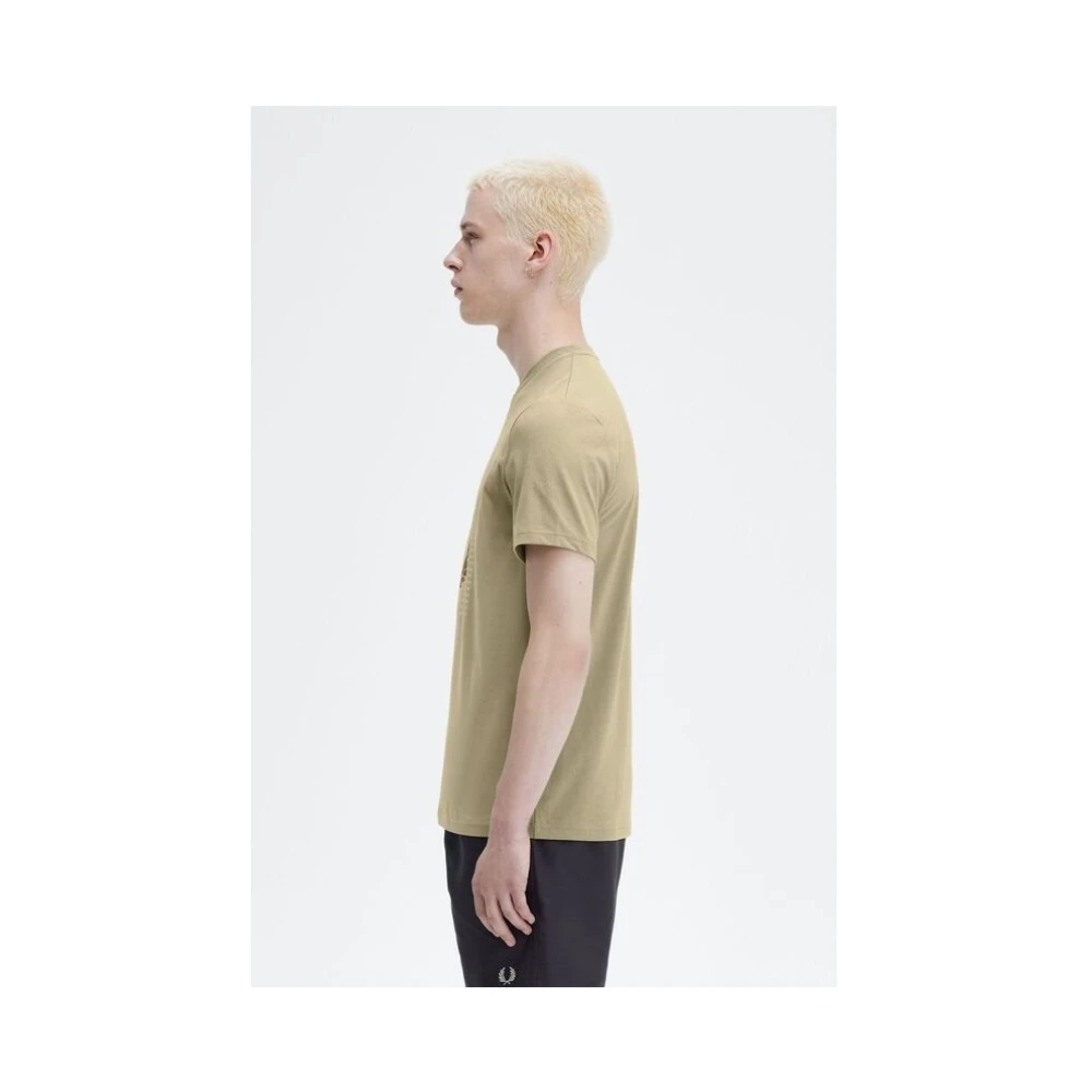 Fred Perry Gestreept Laurel Wreath Jersey Shirt Beige Heren