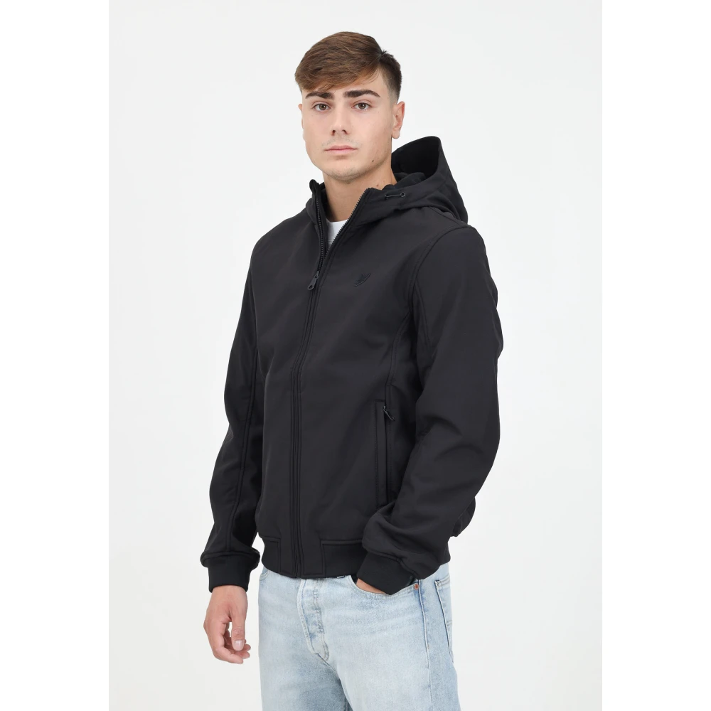 Lyle & Scott Zwarte Hooded Zip-Up Jacket Black Heren