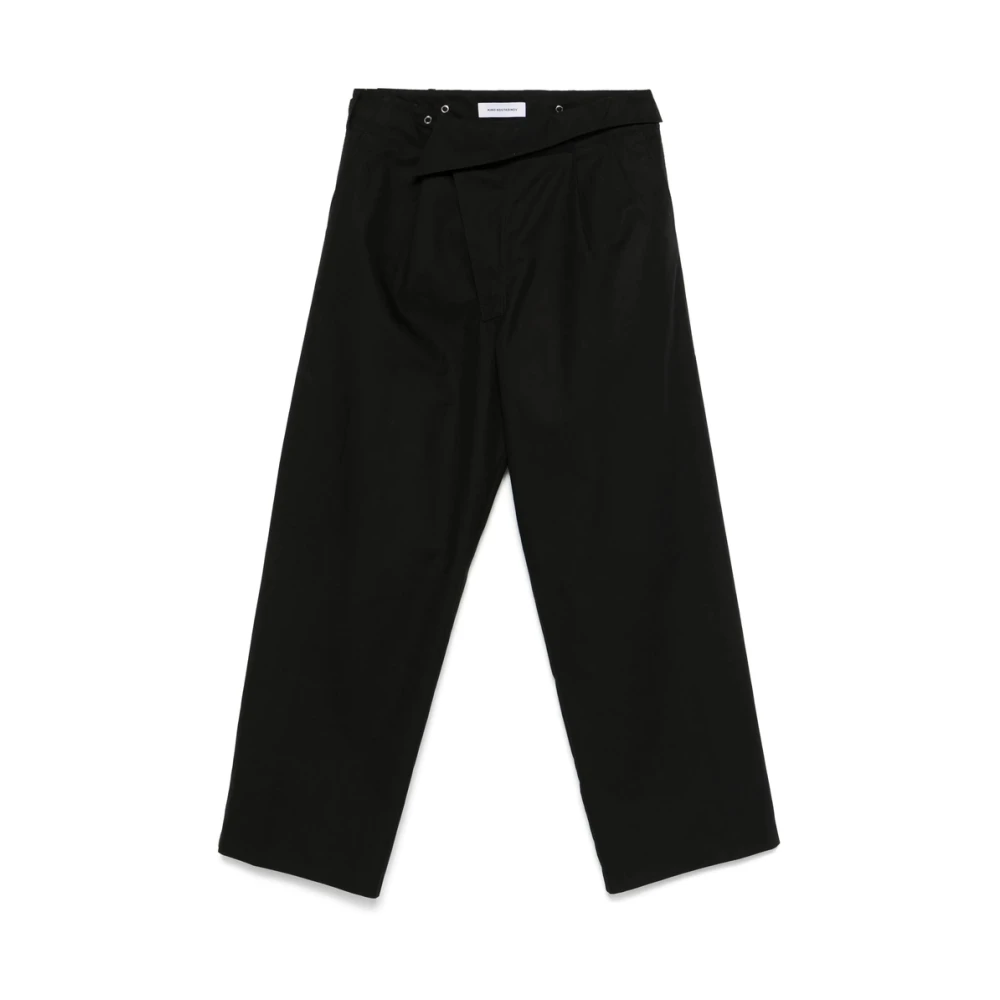 Kiko Kostadinov Zwarte Broek met Verborgen Voorknoop Black Heren