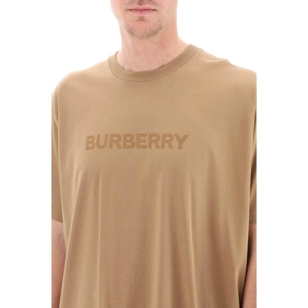 Burberry Oversized T-shirt met logo print Beige Heren