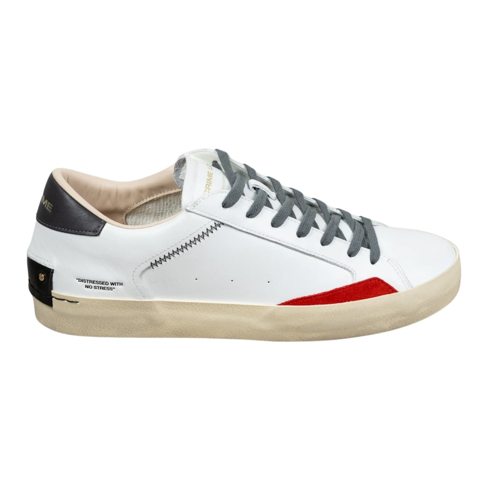 Crime London Men's White Sneakers, 9 Uk, Distressed Sneaker