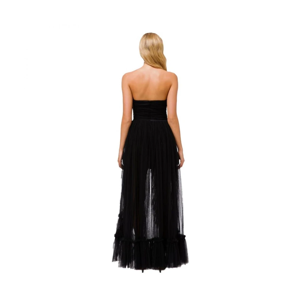 Elisabetta Franchi Elegante Avondjurk Zwart Lange Jurk Black Dames