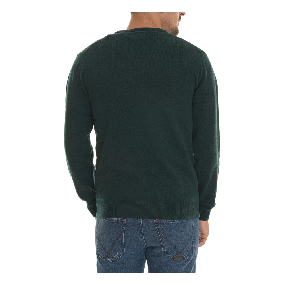 Gant V-hals trui extra fijne lamswol Green Heren
