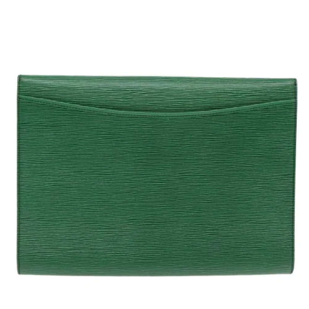Louis Vuitton Vintage Pre-owned Leather clutches Green Dames