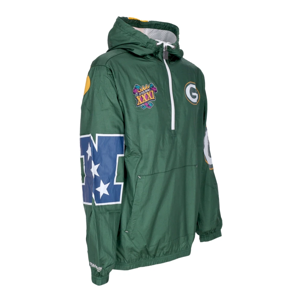 Mitchell & Ness Green Bay Packers Windbreaker Anorak Jas Green Heren