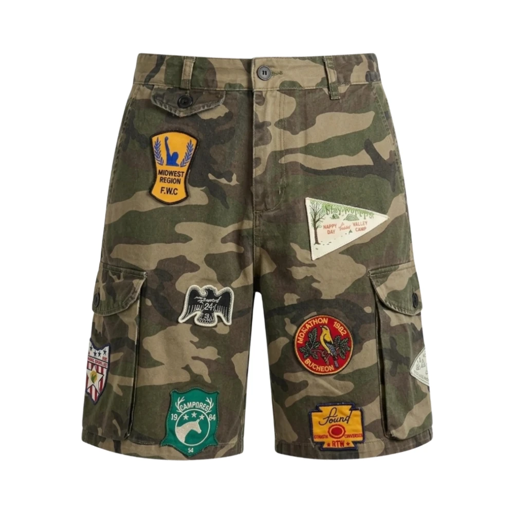 Found Multicolor Camo Patchwork Cargo Shorts - Male - Casual Shorts - W31 - Shorts