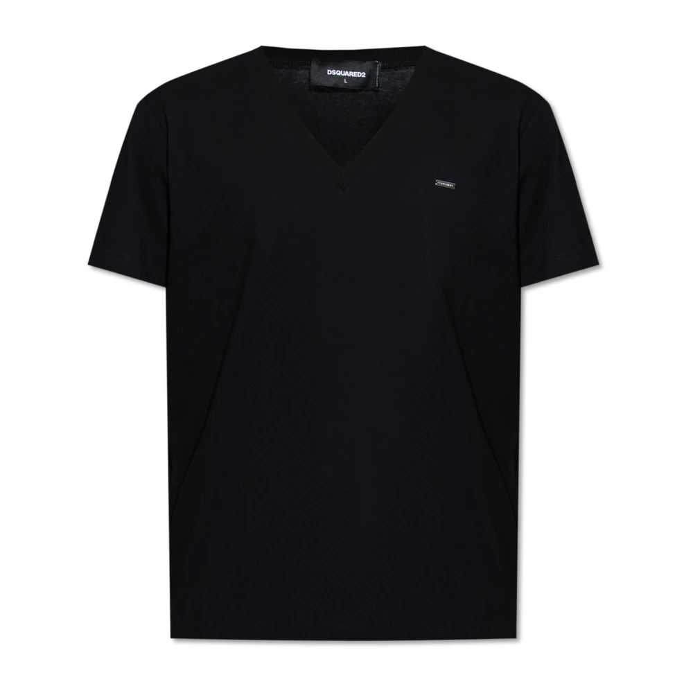 Dsquared2 V-hals T-shirt Black Heren