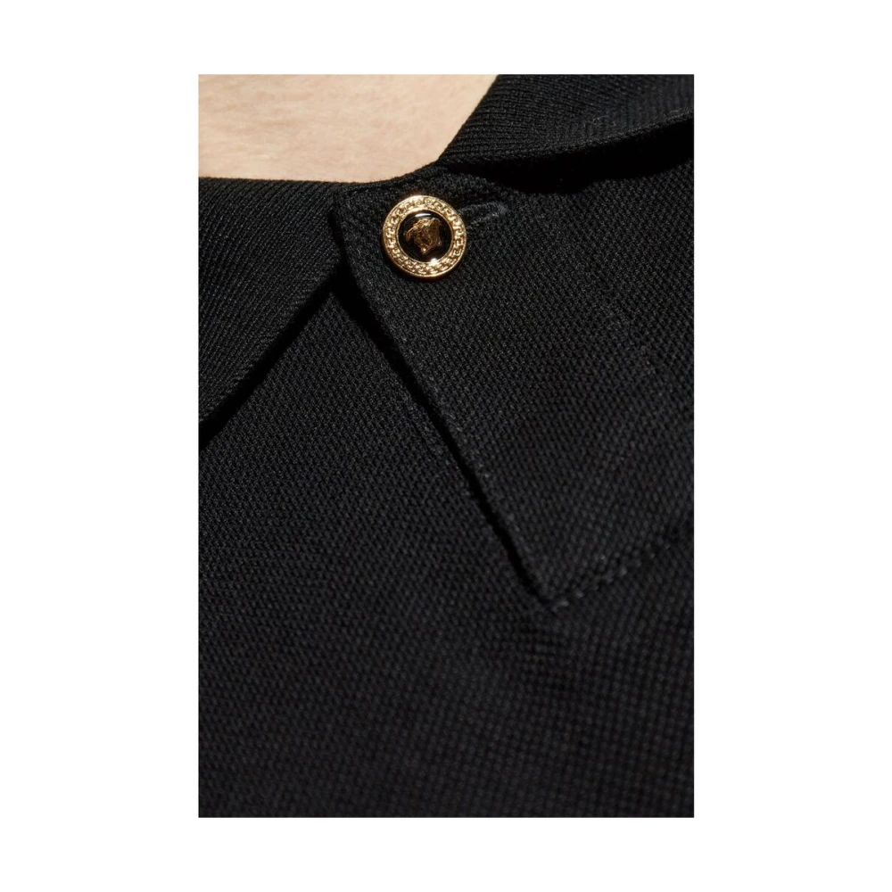 Versace Zwarte Polokraag Trui Black Heren