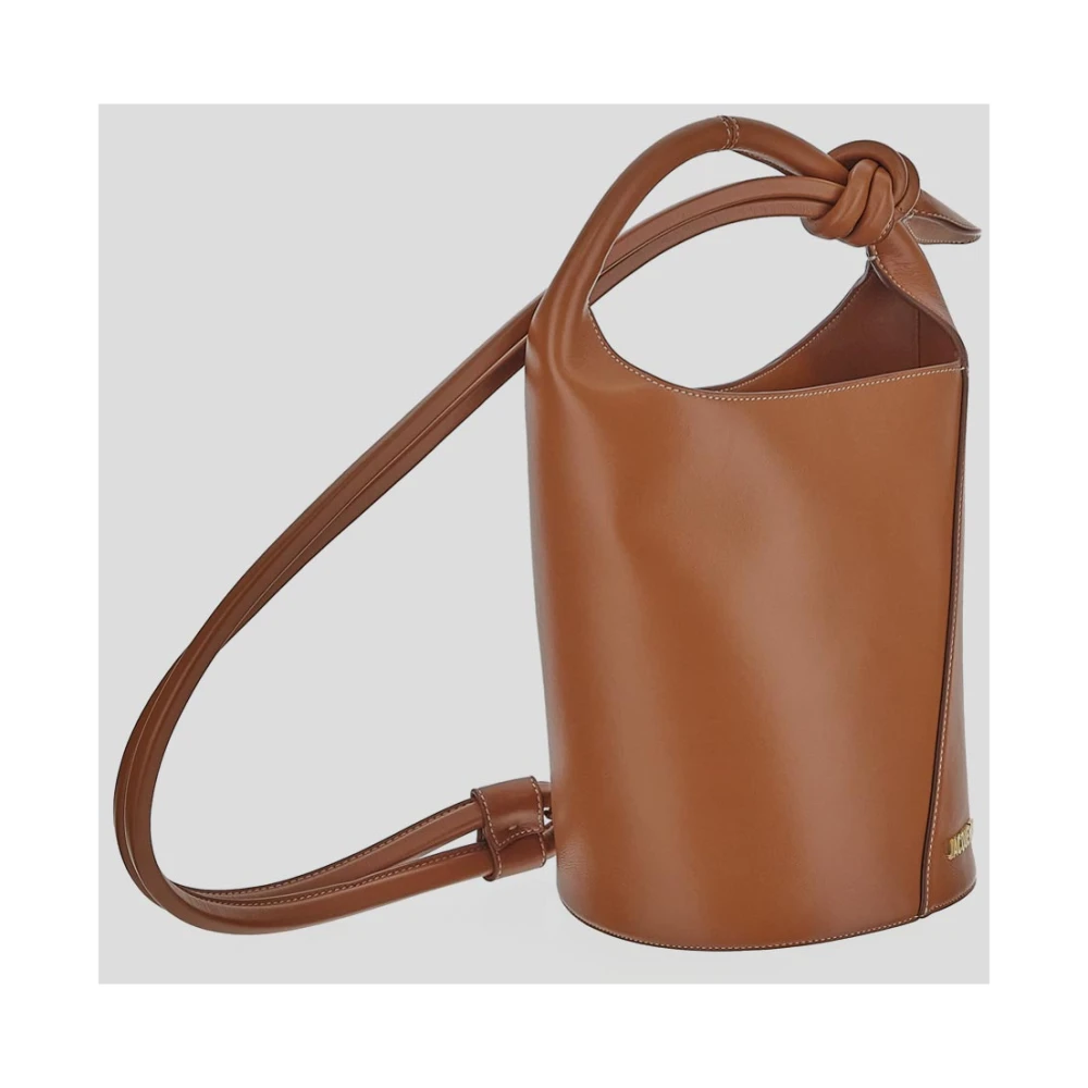 Jacquemus Petit Tourni Leren Tas Brown Dames