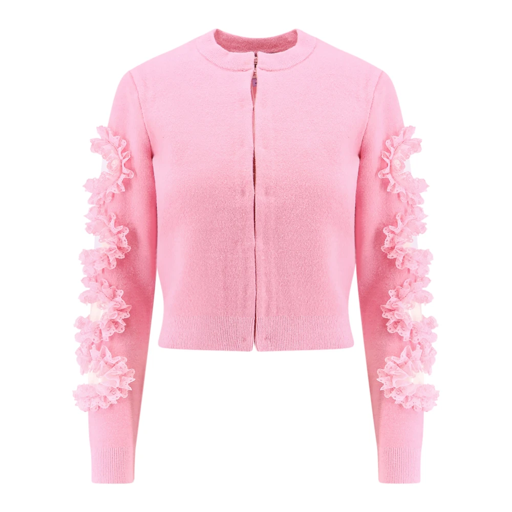 Self Portrait Cardigan met uitsparingen en kantdetails Pink Dames