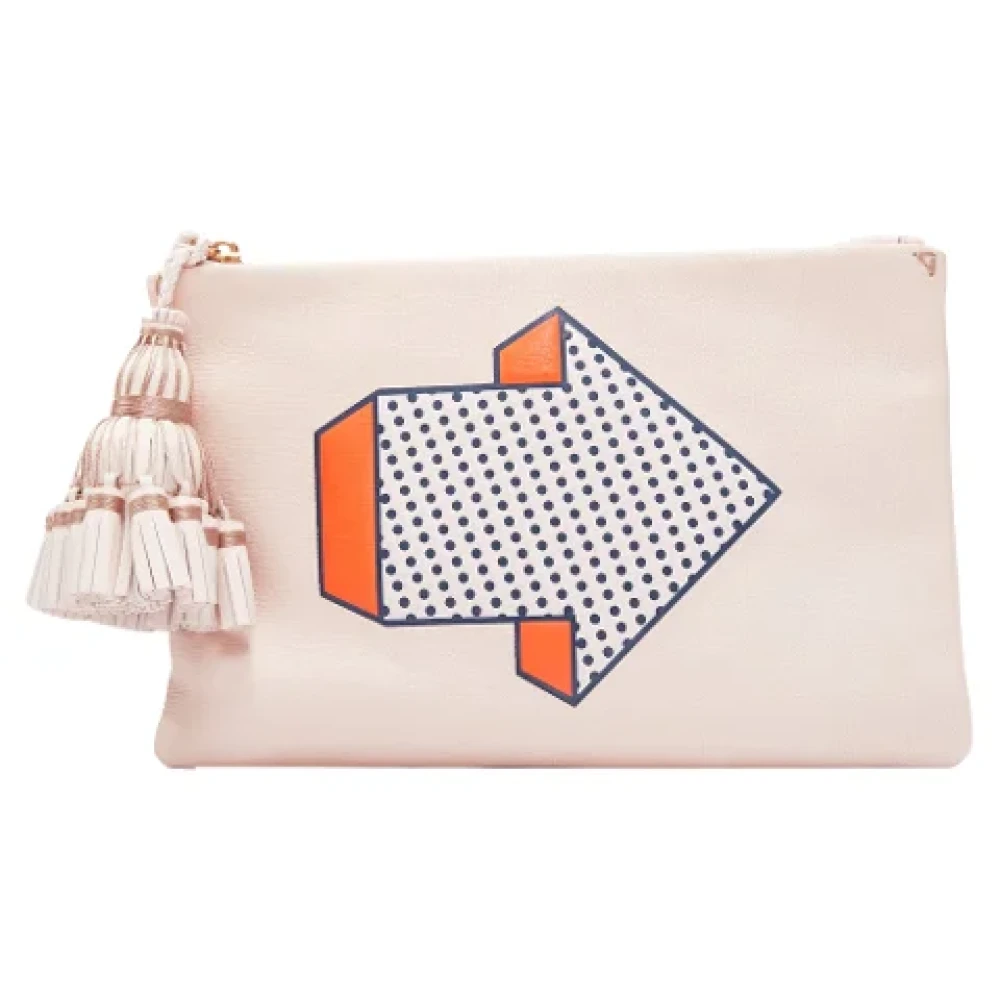 Anya Hindmarch Pre-owned Leather clutches Beige Dames