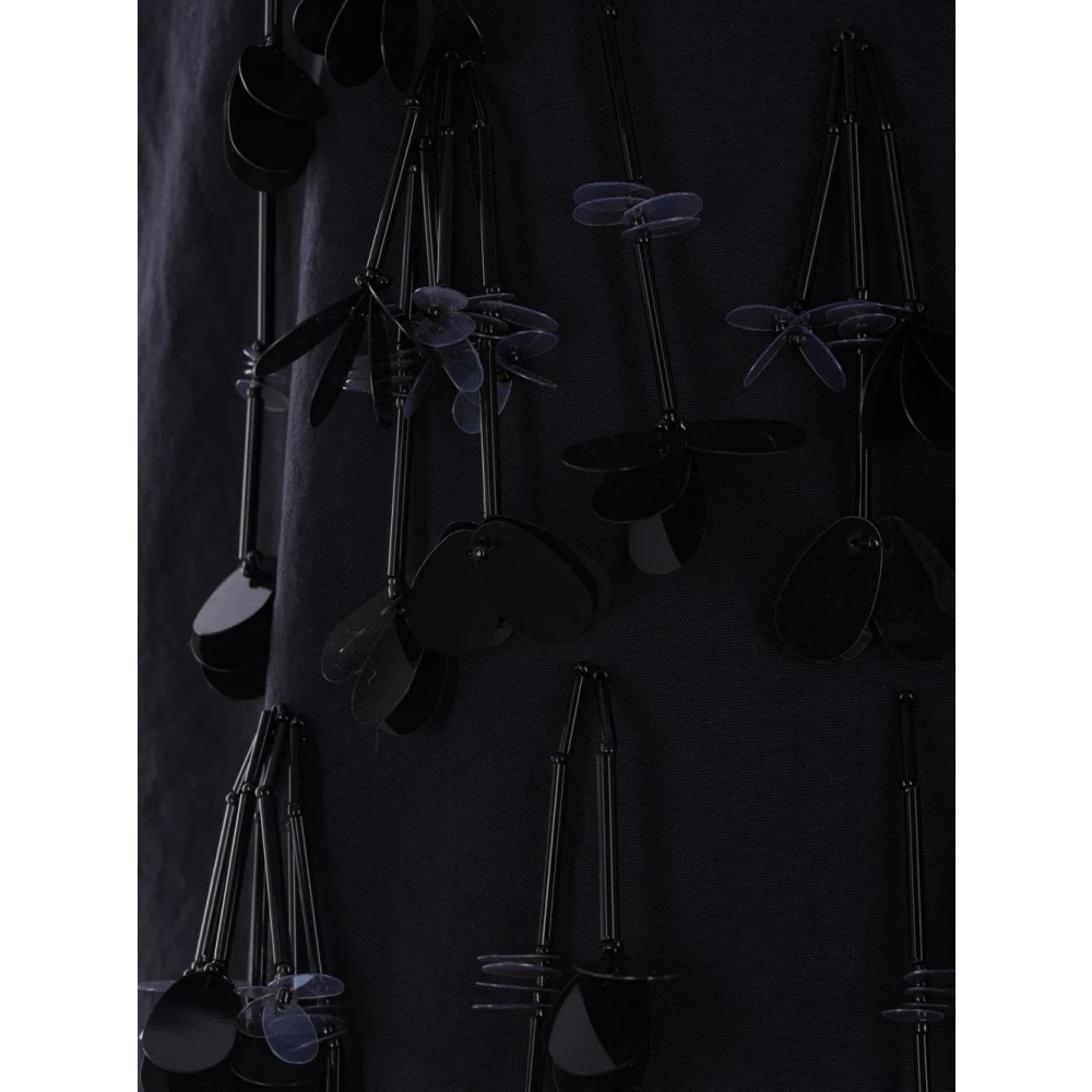 Plan C Zwarte Paillet Mouwloze Top Black Dames