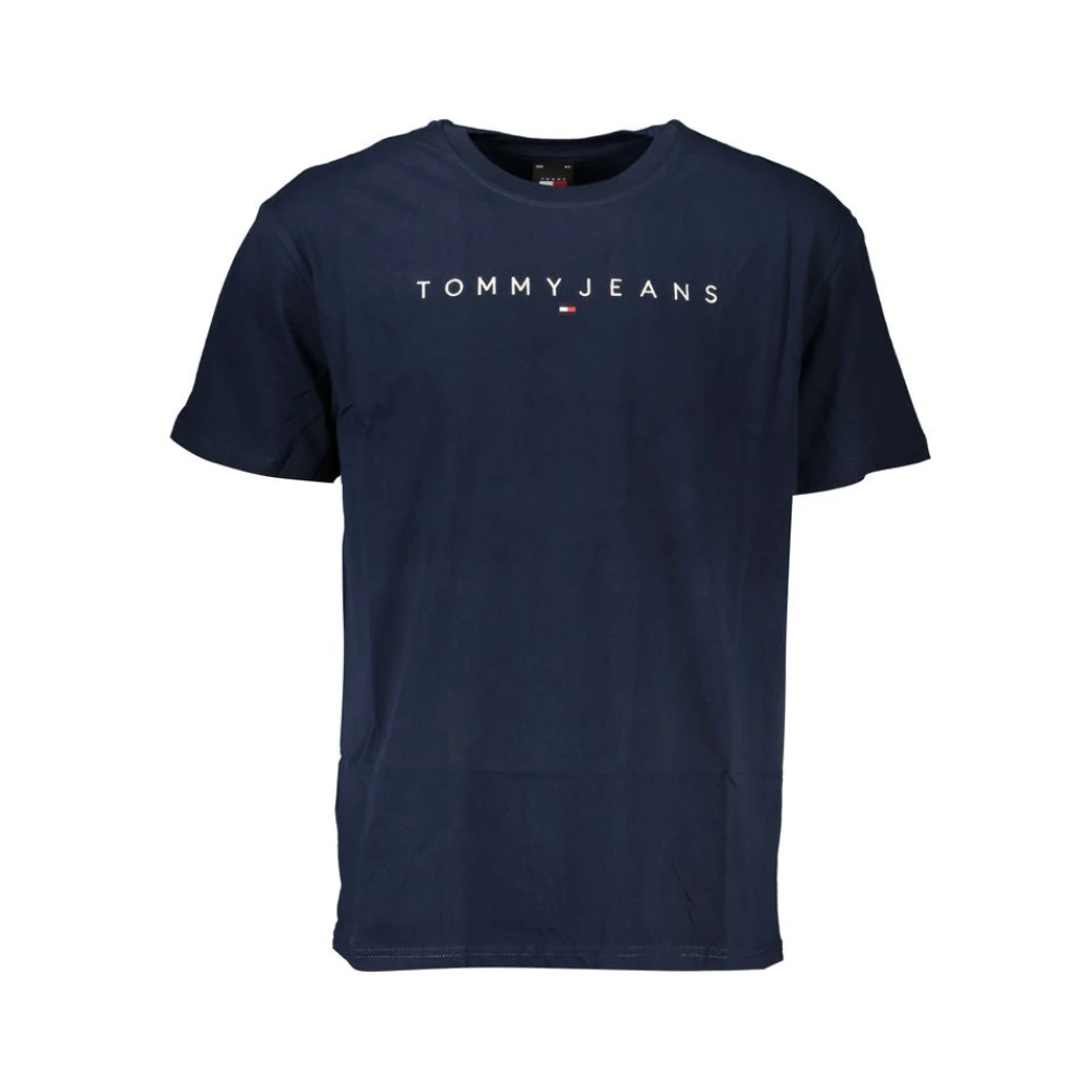 Tommy Hilfiger Men's Blue T-Shirts,, Cotton Embroidered Logo T-Shirt Extra Large