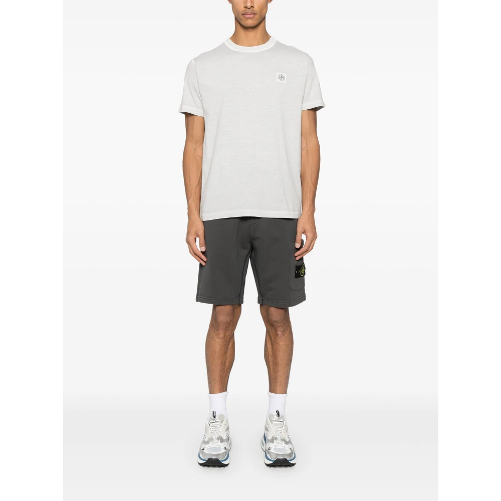 Stone Island Casual Katoenen T-shirt White Heren