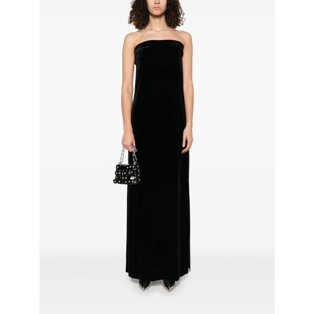 Norma Kamali Zwarte Bandeau Stijl Strapless Jurk Black Dames