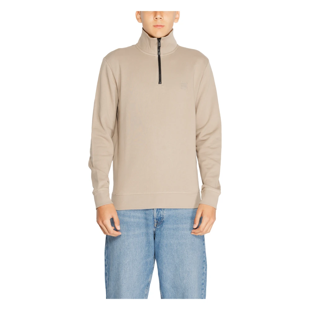 Hugo Boss Heren Sweatshirt Herfst Winter Katoen Brown Heren