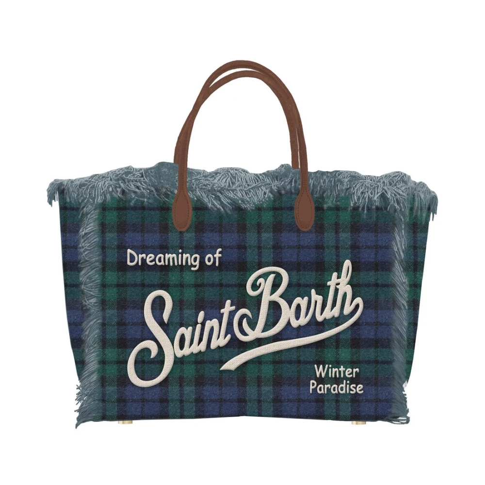 MC2 Saint Barth Tartan Patroon Dames Tas met Franjes Multicolor Dames