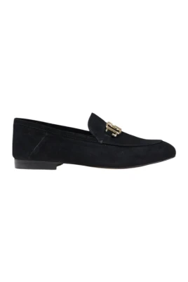 Svarta Mocka Loafers Eleganta Läderskor