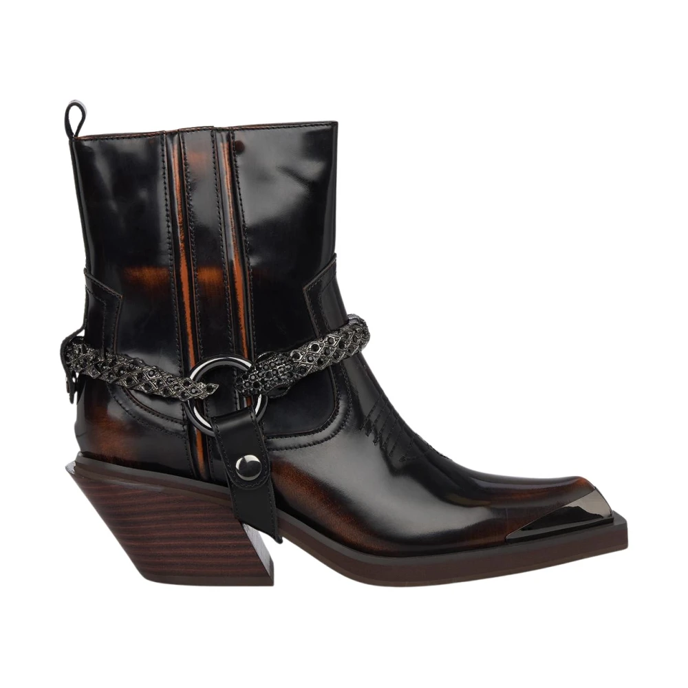 Alma En Pena Women's Brown Bootie With Snake Detail