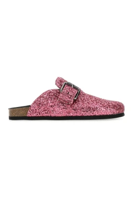 Sequin Buckle Mules