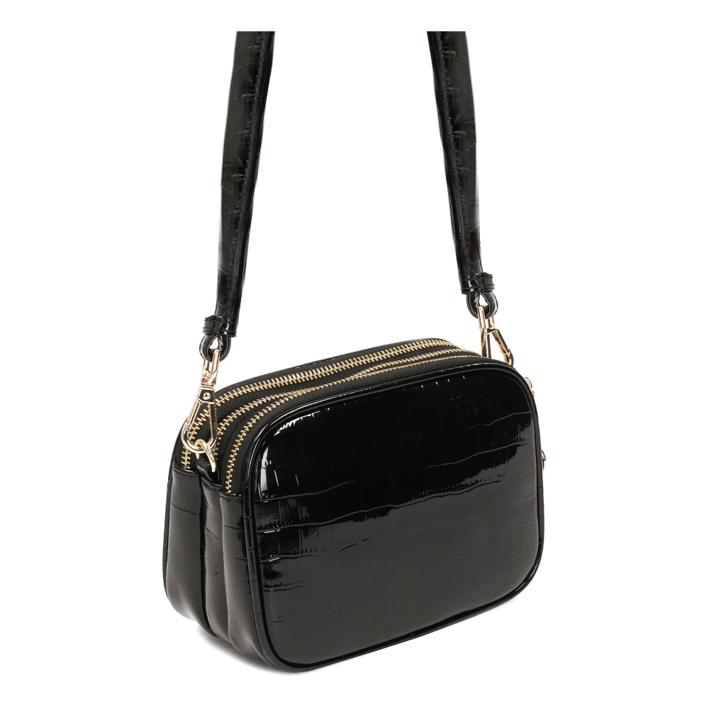 Kazar Kleine universele tas aan een band met elegante reliëf Black Dames