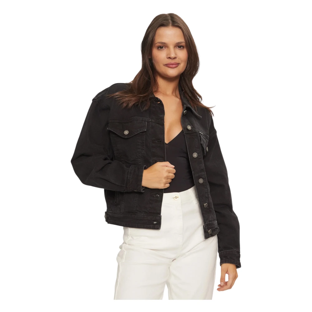 Guess Biologisch Katoenen Jassen en Blazers Black Dames