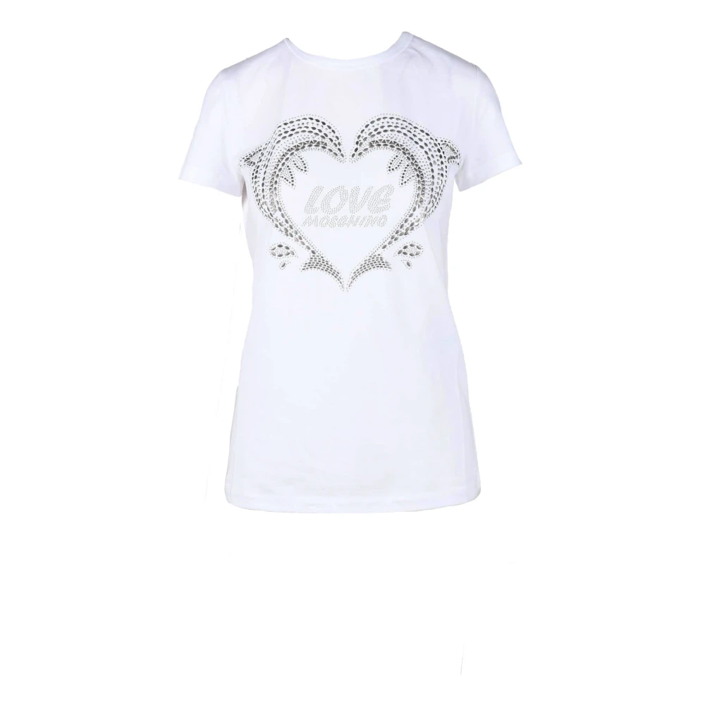 Love Moschino Katoenen T-shirt met Stijlvol Ontwerp White Dames