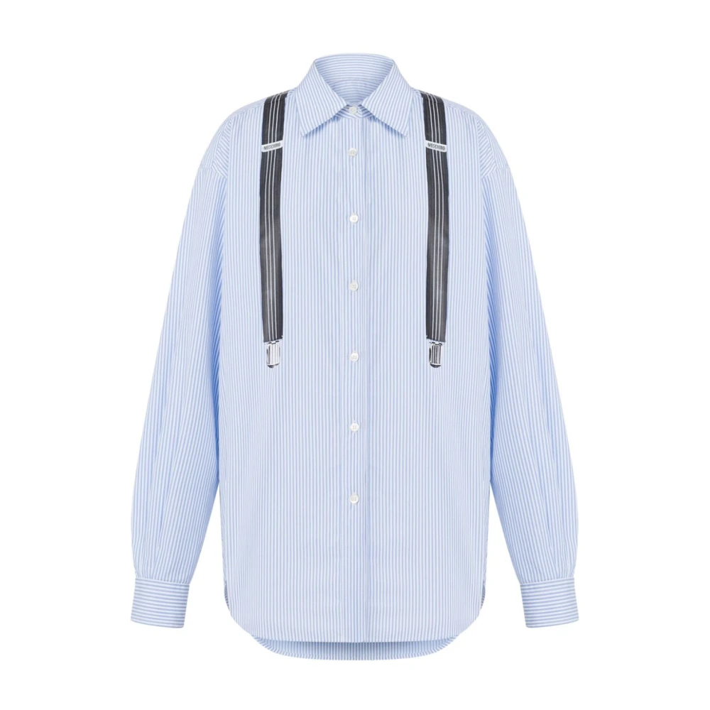 Moschino Gestreepte knoopsluiting overhemd Blue Dames