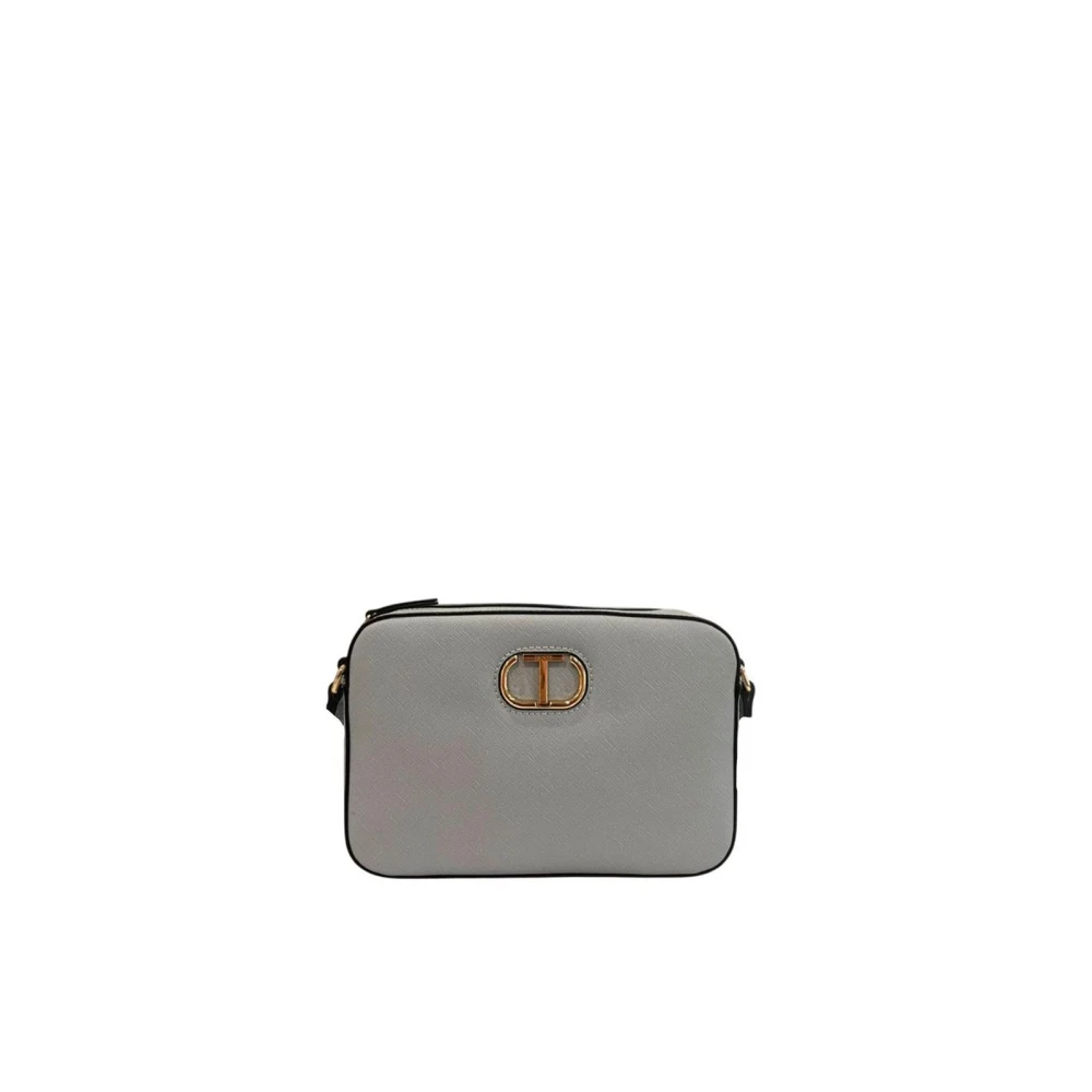 Twinset Women's Blue Cross Body Bags, One Size, Crossbody Bag With Logo Detail