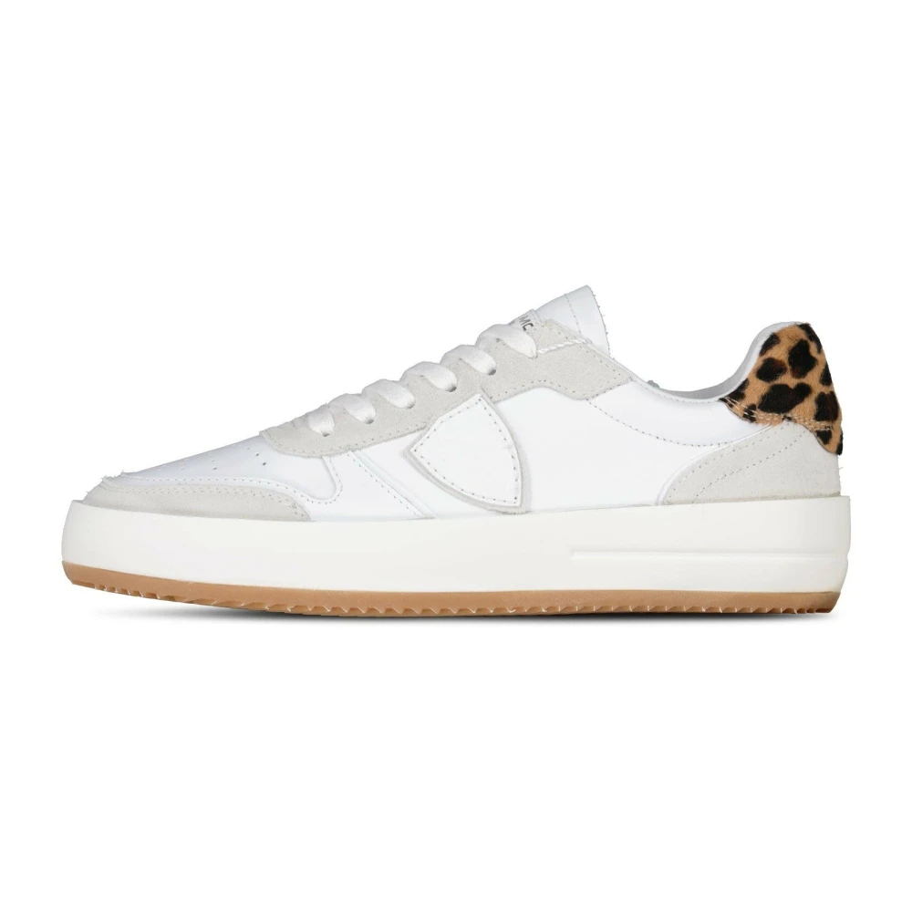 Philippe Model Women's White Sneakers, 3 Uk, Animalprint Leather Trainers High Quality Materials