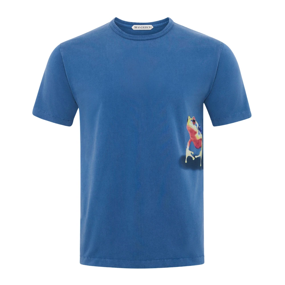 Jw Anderson Men's Blue T-Shirts, Xl, Peeking Frog T-Shirt