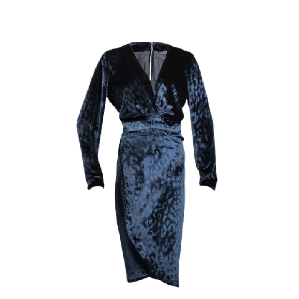 Gucci Vintage Pre-owned Velvet dresses Blue Dames