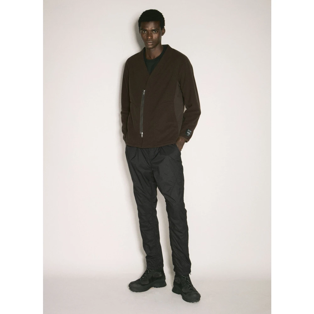 Undercover Contrastpaneel Fleece Blouson Jas Brown Heren