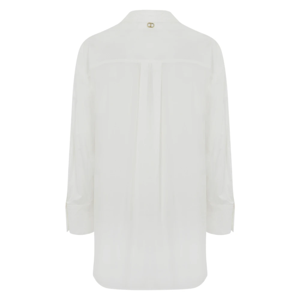 Twinset Witte Katoenen Popeline Overhemd Lange Mouw White Dames