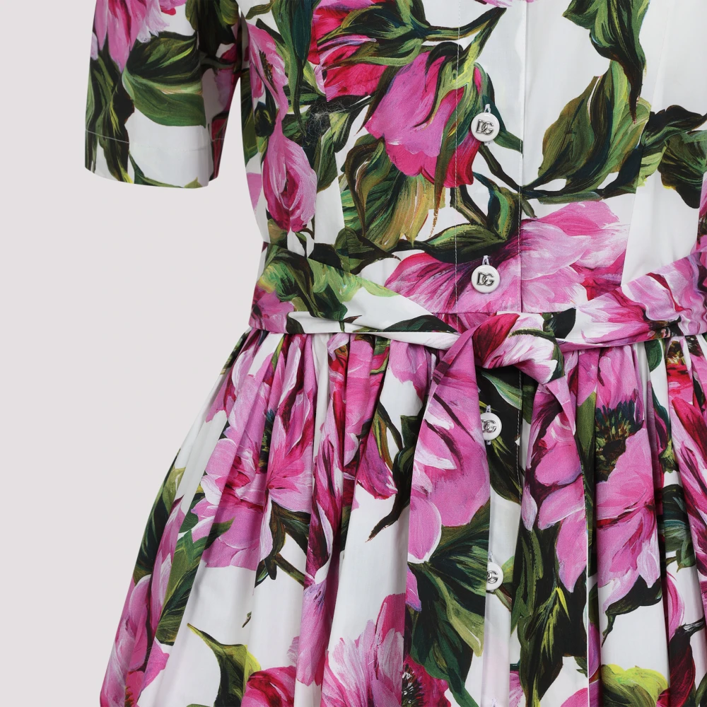 Dolce & Gabbana Peonie Fuxia Jurk Multicolor Dames