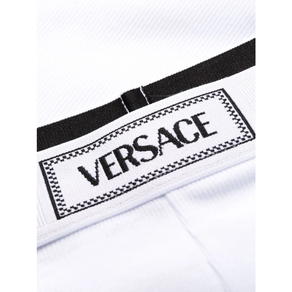 Versace Logo Boxers Wit Stretch Katoen White Heren