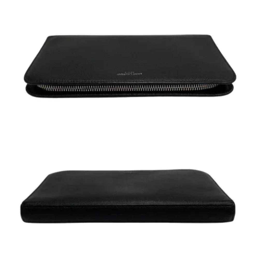 Saint Laurent Vintage Pre-owned Leather wallets Black Unisex