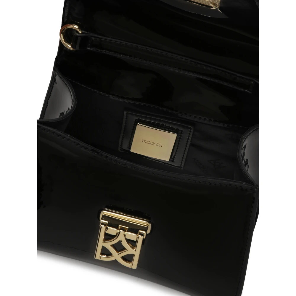 Kazar Elegante gelakte handtas met handvat Black Dames
