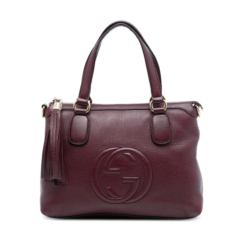 Gucci Vintage Women's Red Vintage Handbags, One Size, Pre-Owned Leather Tote Bag