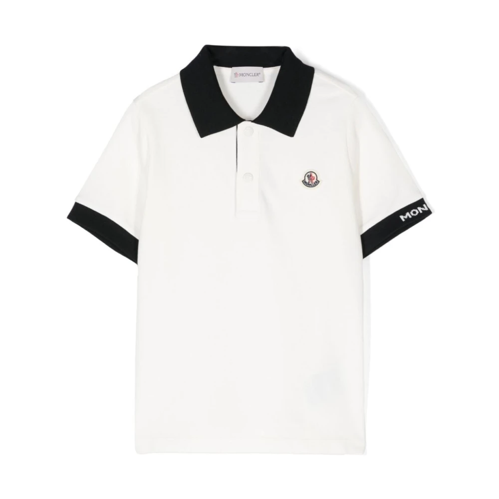 Moncler Vit Polo Tröja White, Pojke