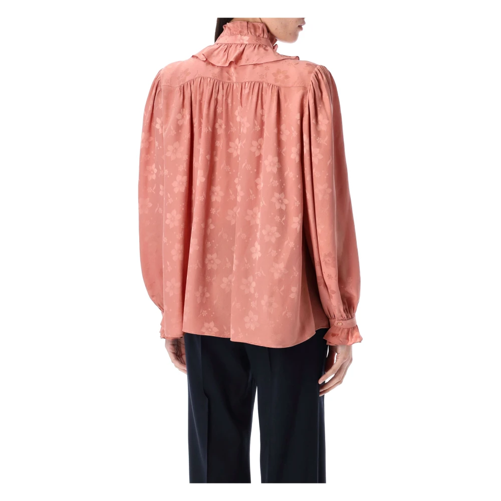 Chloé Wild Pink Bloemen Zijden Blouse Pink Dames