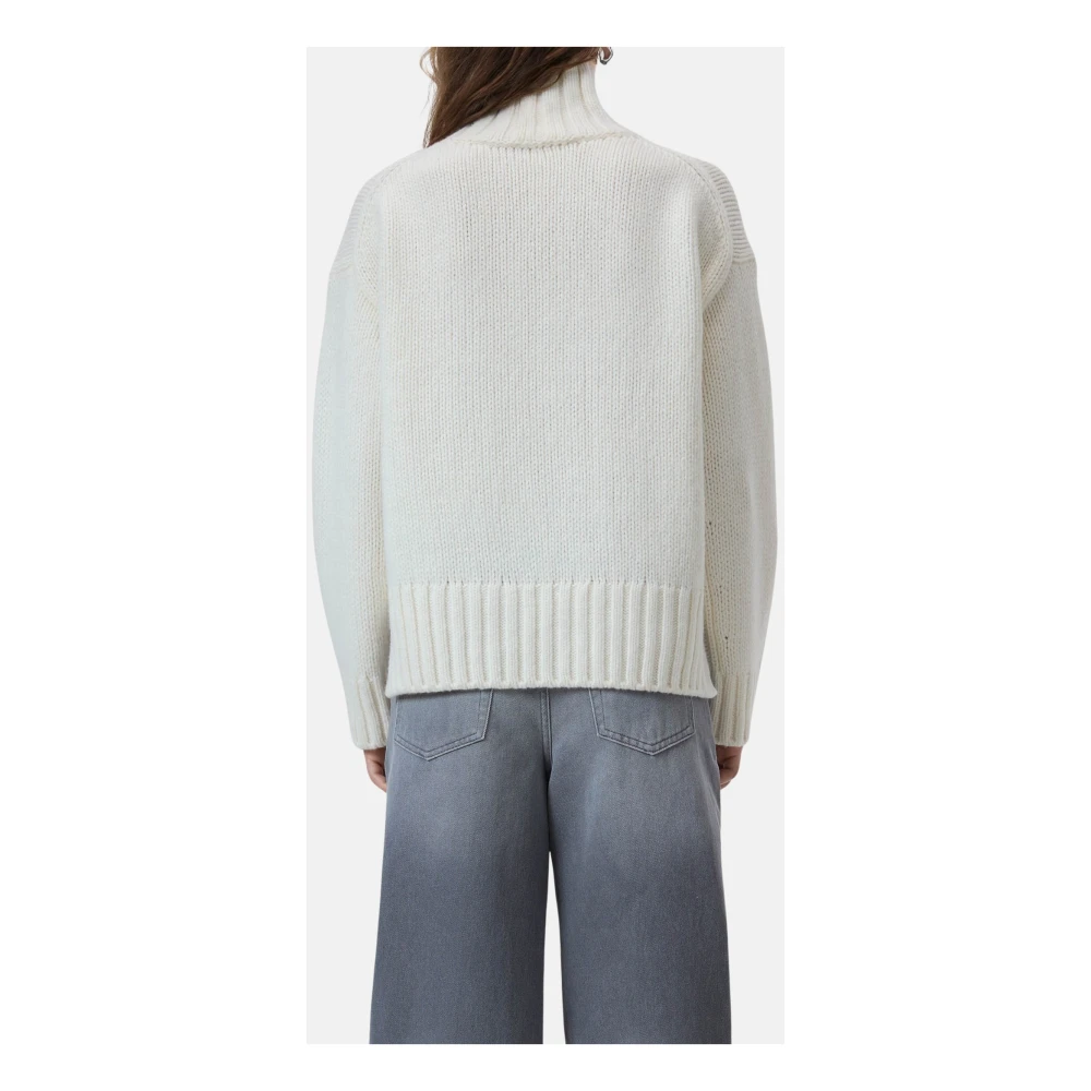 closed Geribbelde coltrui met manchetten Beige Dames